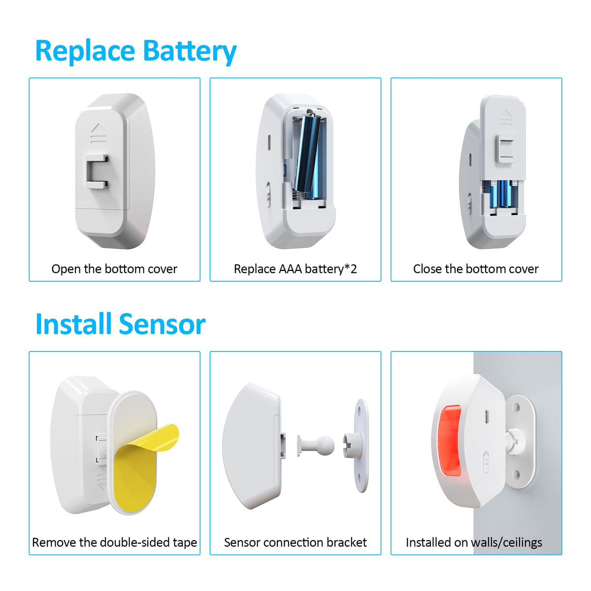 Wireless Motion Sensor Alarm Indoor: Motion Detector Alarm for Business Store Home Security with 35 Ringer/Led Light Remind- Motion Sensor Door Chime with Buzzer