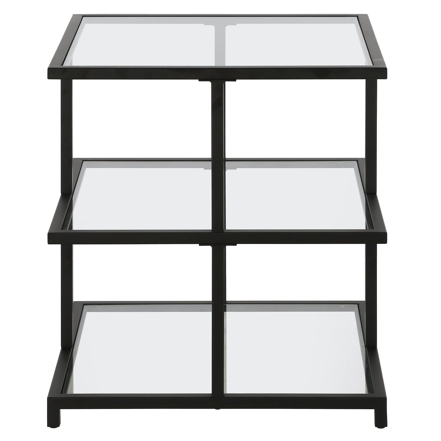 Henn&Hart 22" Wide Square Side Table in Blackened Bronze, for Home, Living Room, Bedroom, Entertainment Room, Office
