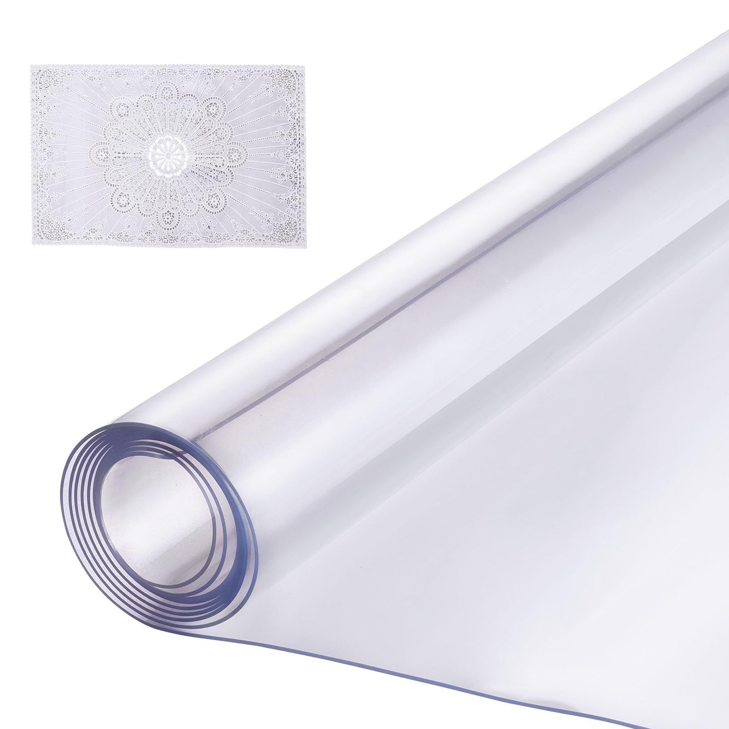 VEVOR Plastic Table Cover, 36 x 54 Inch 1.5 mm Thick Clear Table Protector, Rectangle PVC Desk Mat, Waterproof & Easy Cleaning Desk Pad Tablecloth, for Office, Dresser, Dining Room, Night Stand