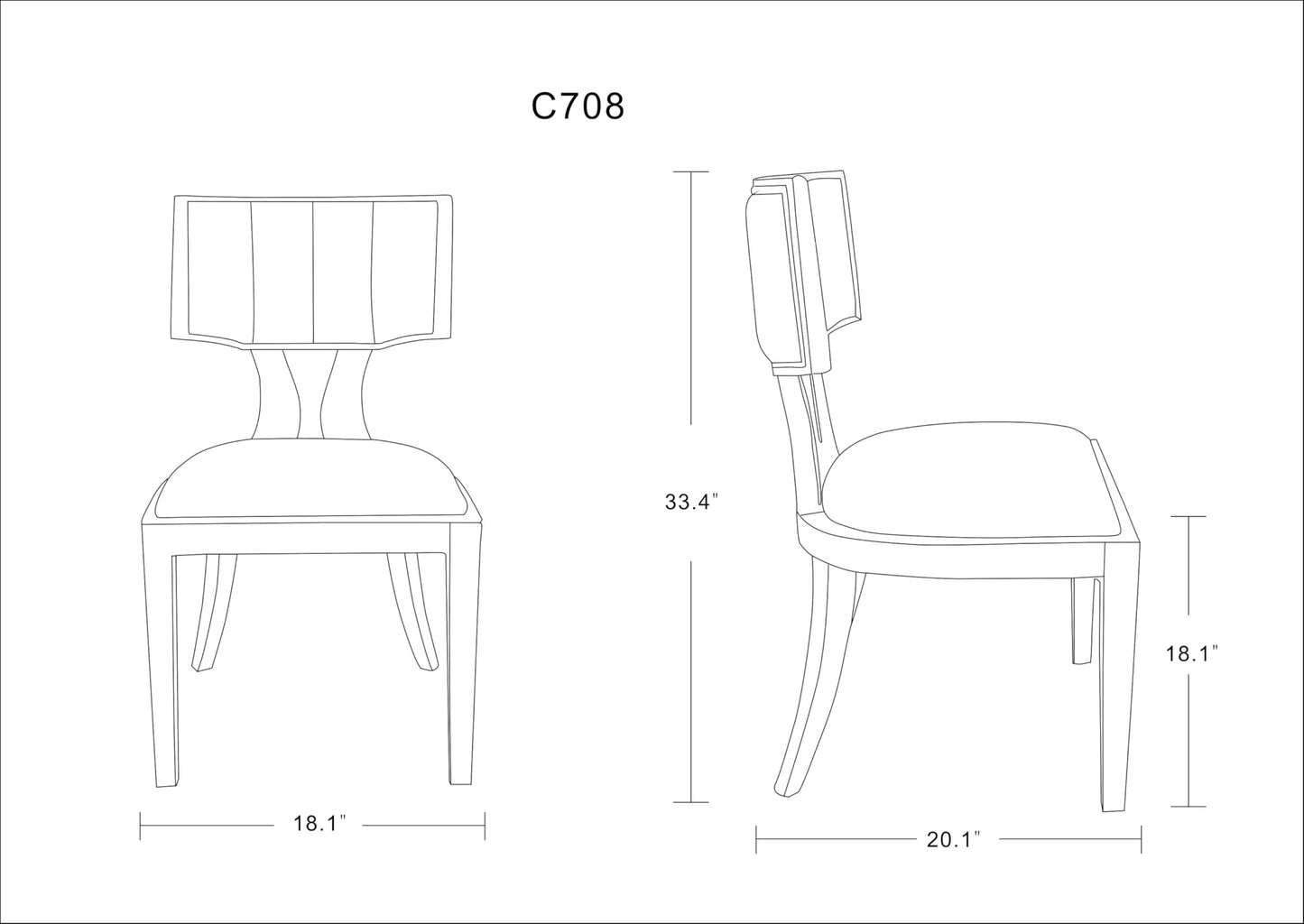 Manhattan Comfort Pulitzer Faux Leather Dining Chairs Set of 2, Solid Beech Wood with Walnut Finish, Iconic Greek Design, Fully Assembled Accent Kitchen Furniture, Camel