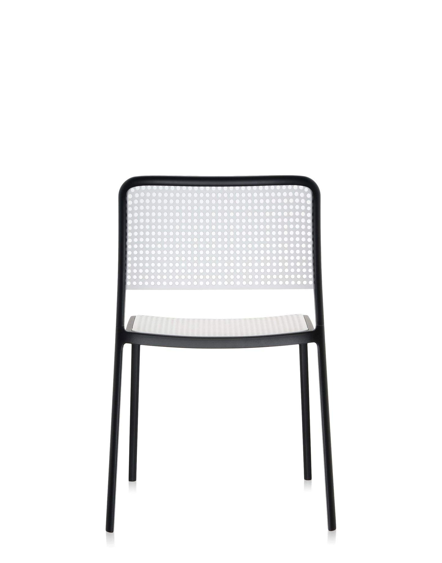 Kartell 5875/N1 Audrey Chair by Piero Lissoni, Pack of 2, Pained Aluminum Black/White