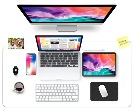 JanJunDec Clear Desk Pad Blotter on Top of Desks, 18x36 Inch Plastic Desk Cover Protector, Rectangular Vinyl Desk Pad, PVC Plastic Table Cover for Office Dresser Night Stand Computer Writing Desktop