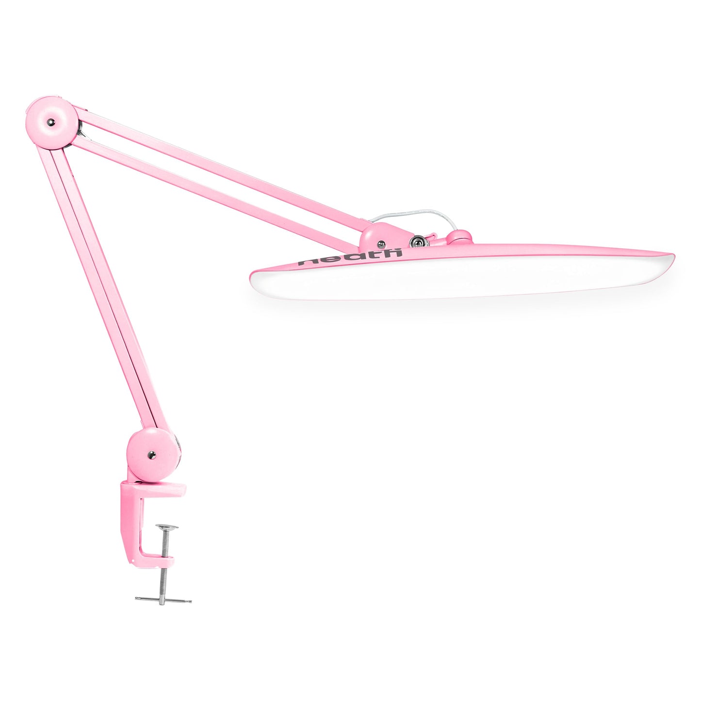 Neatfi XL 2200 Lumens 24W LED Desk Lamp – Shadow-Free Task Lighting | 4-Level Dimming | Home Office & Crafts Use | 20-Inch Wide Head (Pink, Non-CCT with Clamp)