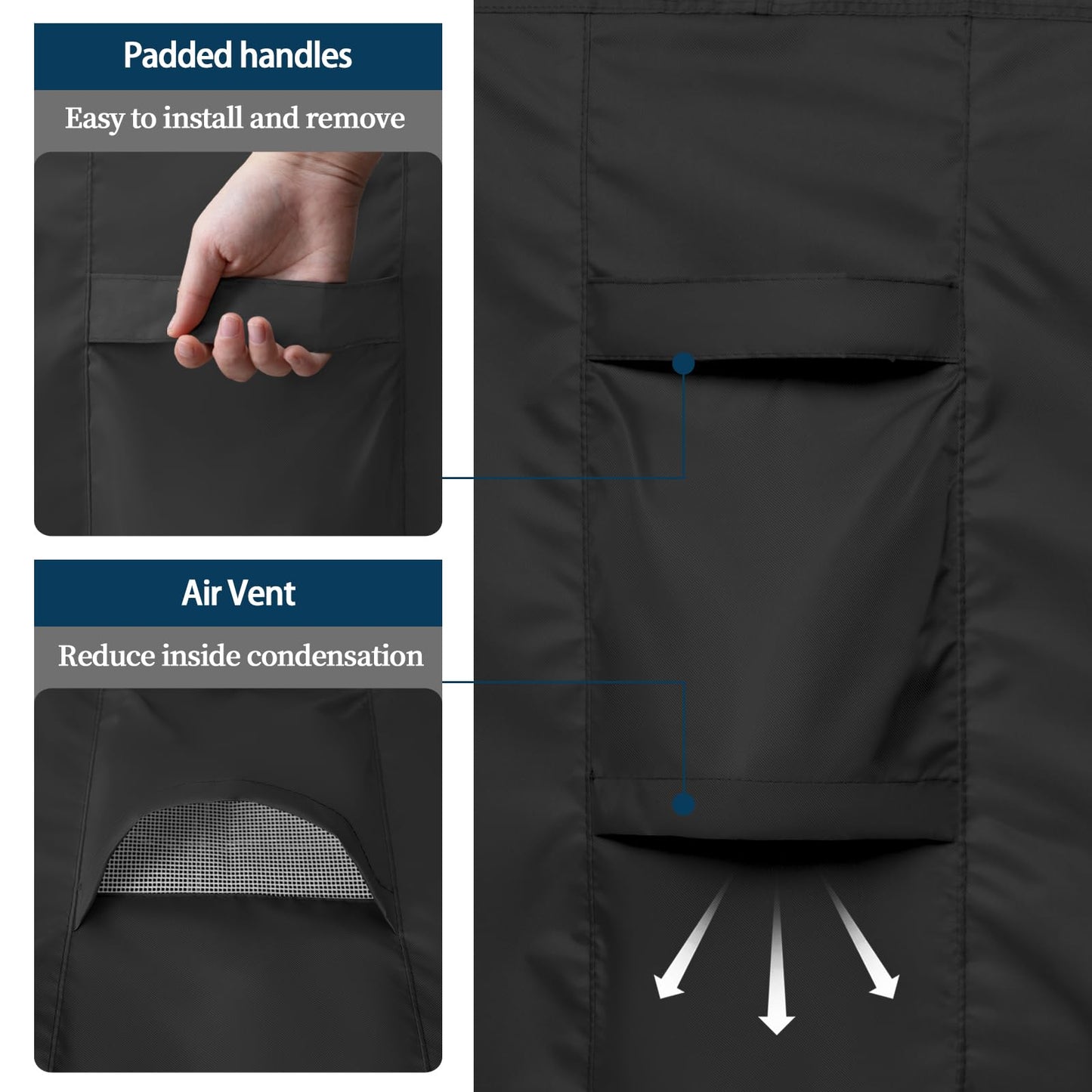 Easy-Going Rectangle Patio Furniture Cover Waterproof Outdoor Dining Table and Chair Cover Anti-UV Outside Sectional Sofa Set Covers (110"L x 84"W x 28"H, Black)