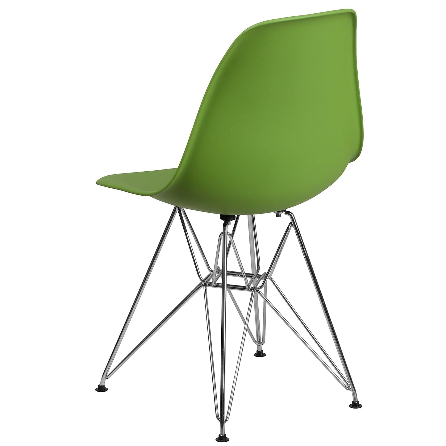 Flash Furniture Elon Series Green Plastic Chair with Chrome Base