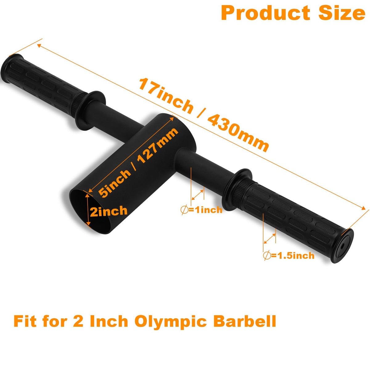 KSWLOR T Bar Row Handle Landmine Attachment,T Bar Row Handle Fit for 2-Inch Olympic Barbell,Landmine Attachments for Deadlift, Squat Workout, Increased Versatility