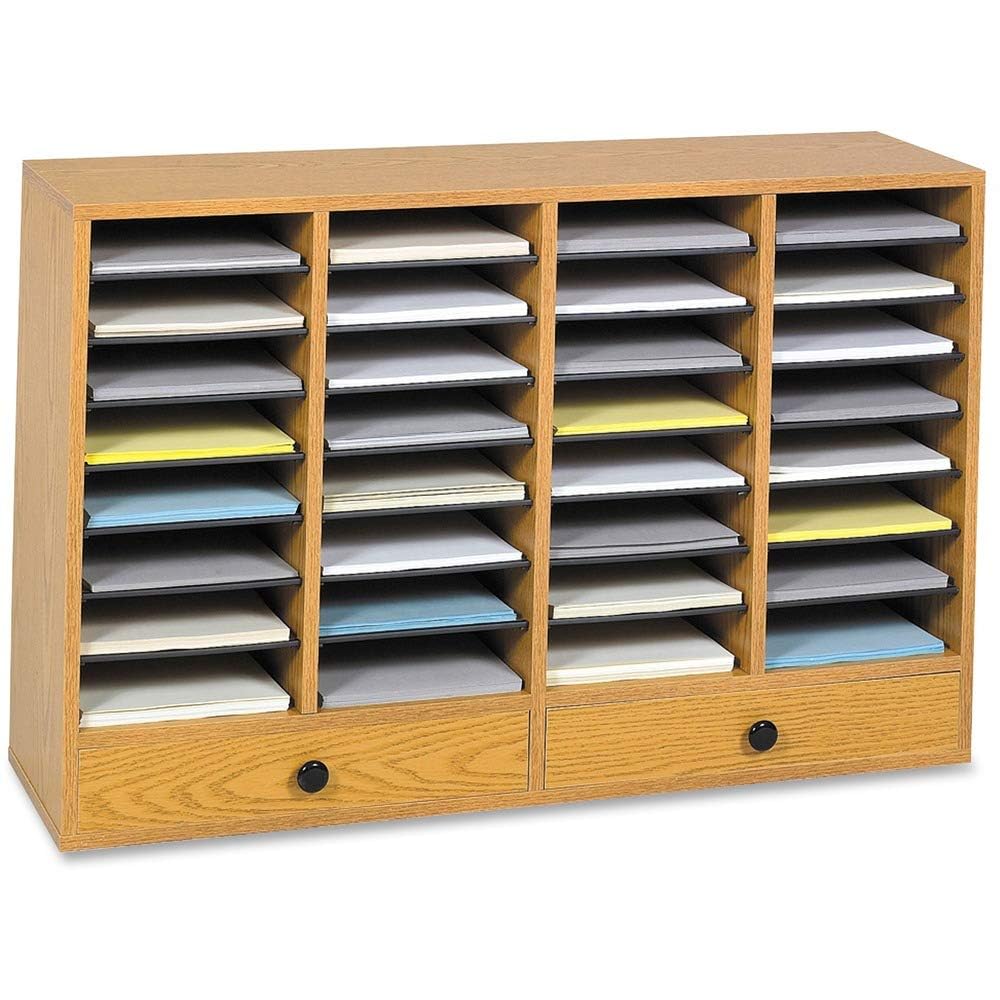 Safco, SAF9494MO, Adjustable Compartment Literature Organizers, 1 Each, Oak