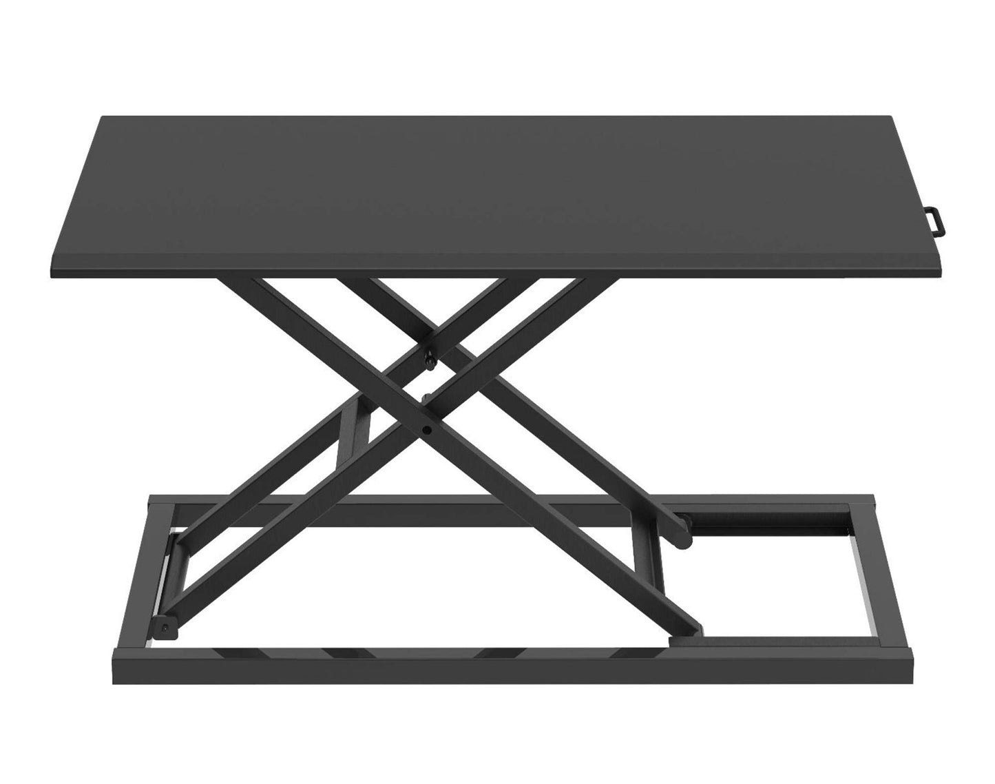 Luxor Height Adjustable Portable Pneumatic Standing Desk Converter, Stand Up Desk Riser, Tabletop Computer Workstation - Black