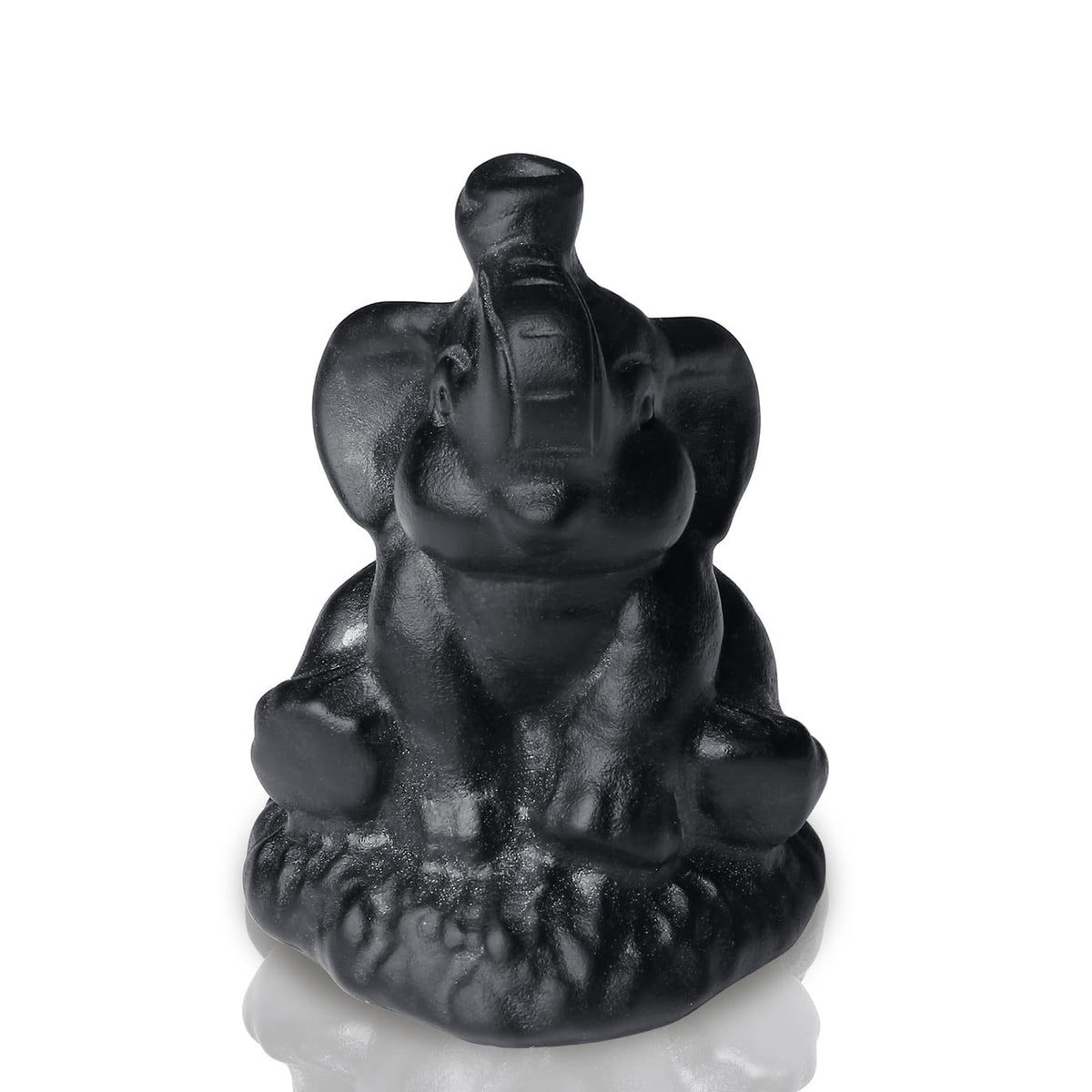 ZHIYUXI 2.2" Crystal Elephant Figurine, Black Crystal Elephant Statue Decor for Home Office Shelf, Housewarming Good Luck Gifts for Women Men, Small Sculpture for Desk & Living Room Decoration