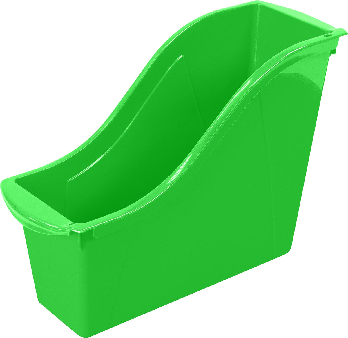Storex Small Book Bin – Interlocking Plastic Organizer for Home, Office and Classroom, Green, 6-Pack (71111C06C)