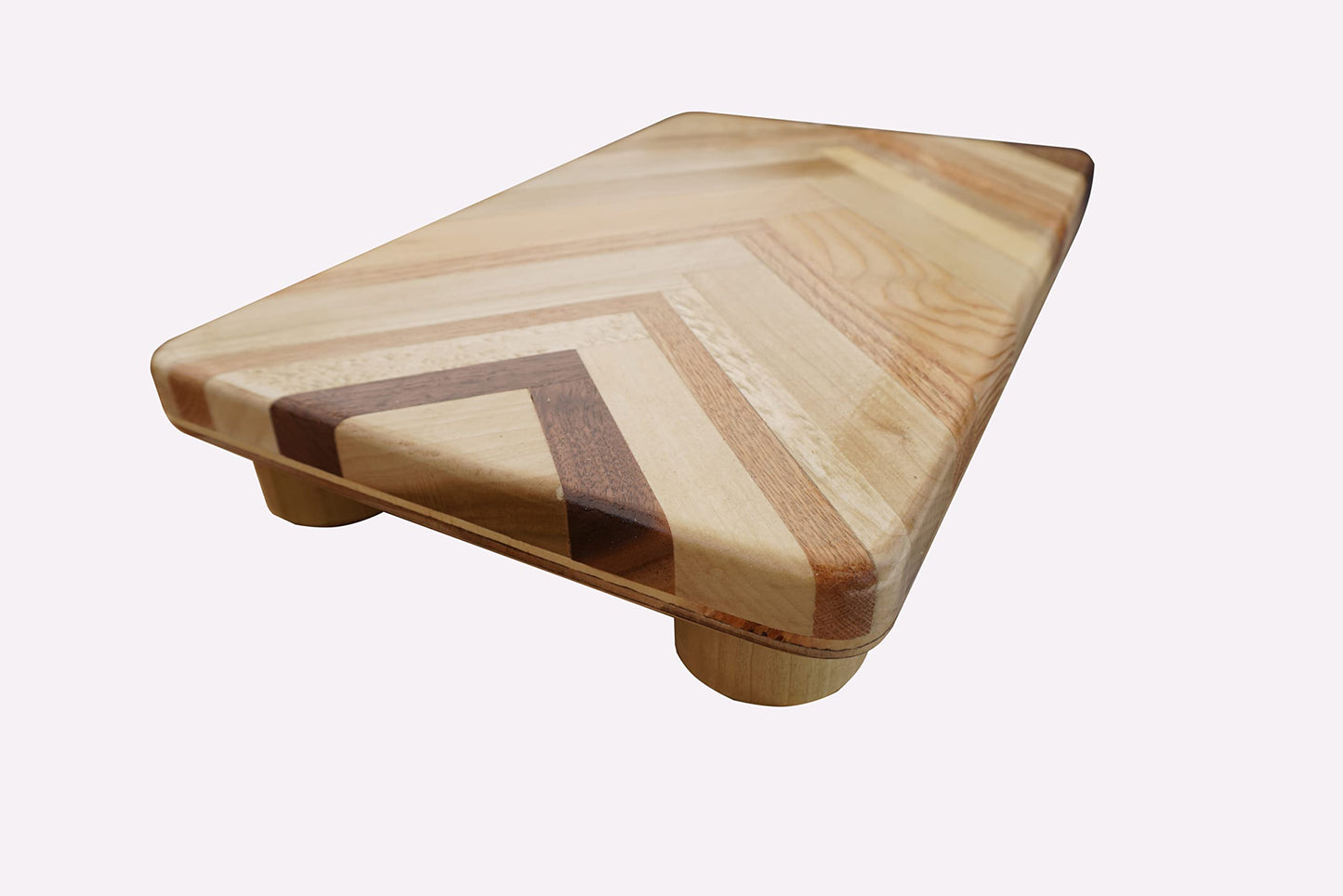 Foot Stool Poplar Wood Chevron Design 2" Tall (Made in The USA)