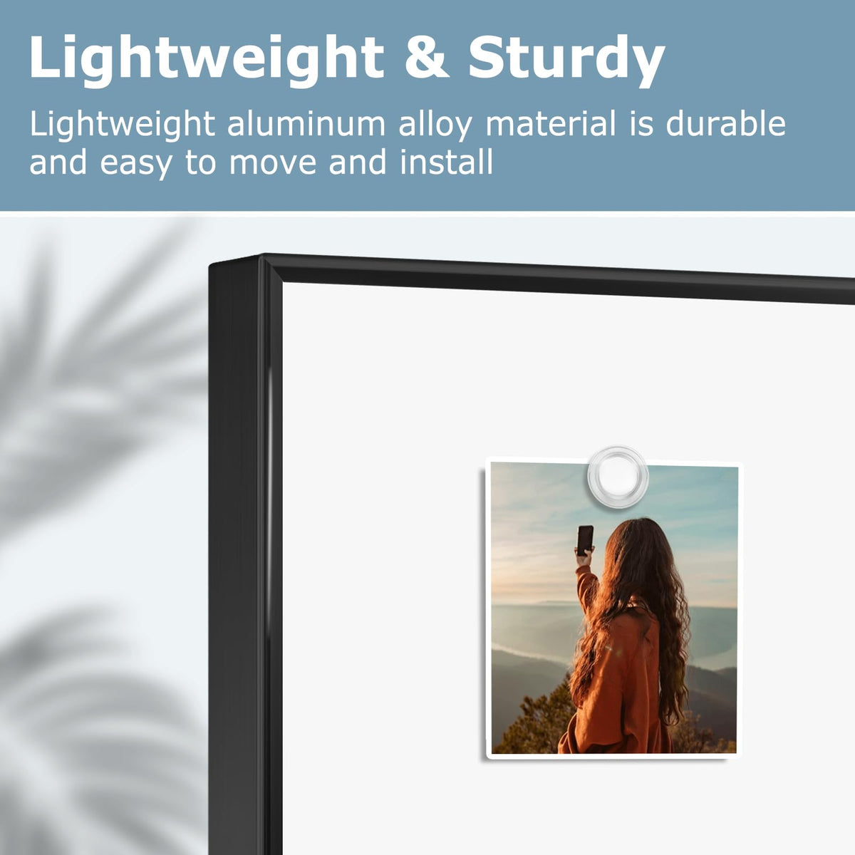 QUEENLINK Magnetic Whiteboard, 24"x18" Dry Erase White Board for Wall, Hanging Presentation Board for Home, Office, School, Black Aluminum Frame