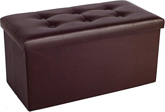 COSYLAND Ottoman Bench with Storage large-30x15x15in Folding Leather Ottoman