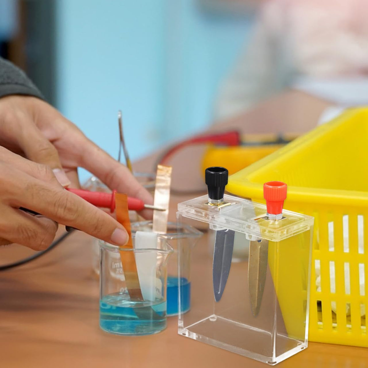 Alipis Salt Water Battery Experiment Kit Liquid Battery Project Box with Iron and Copper Plates Reusable Science Project Kit for Classroom Home Hands on Physics Learning