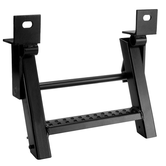 1-Rung Retractable Truck Steps Trailer Pickup Bed Stepper Non-Slip Tread L-Shaped Bracket Black Flatbed Truck Hitch Ladder Universal