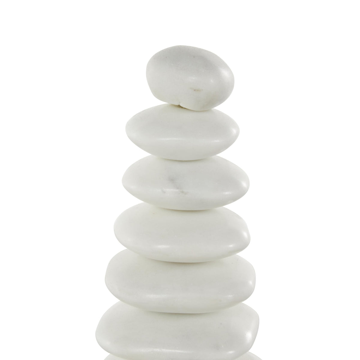 Deco 79 Marble Abstract Decorative Sculpture Stacked Stone Home Decor Statue with Black Block Base, Accent Figurine 3" x 3" x 9", White