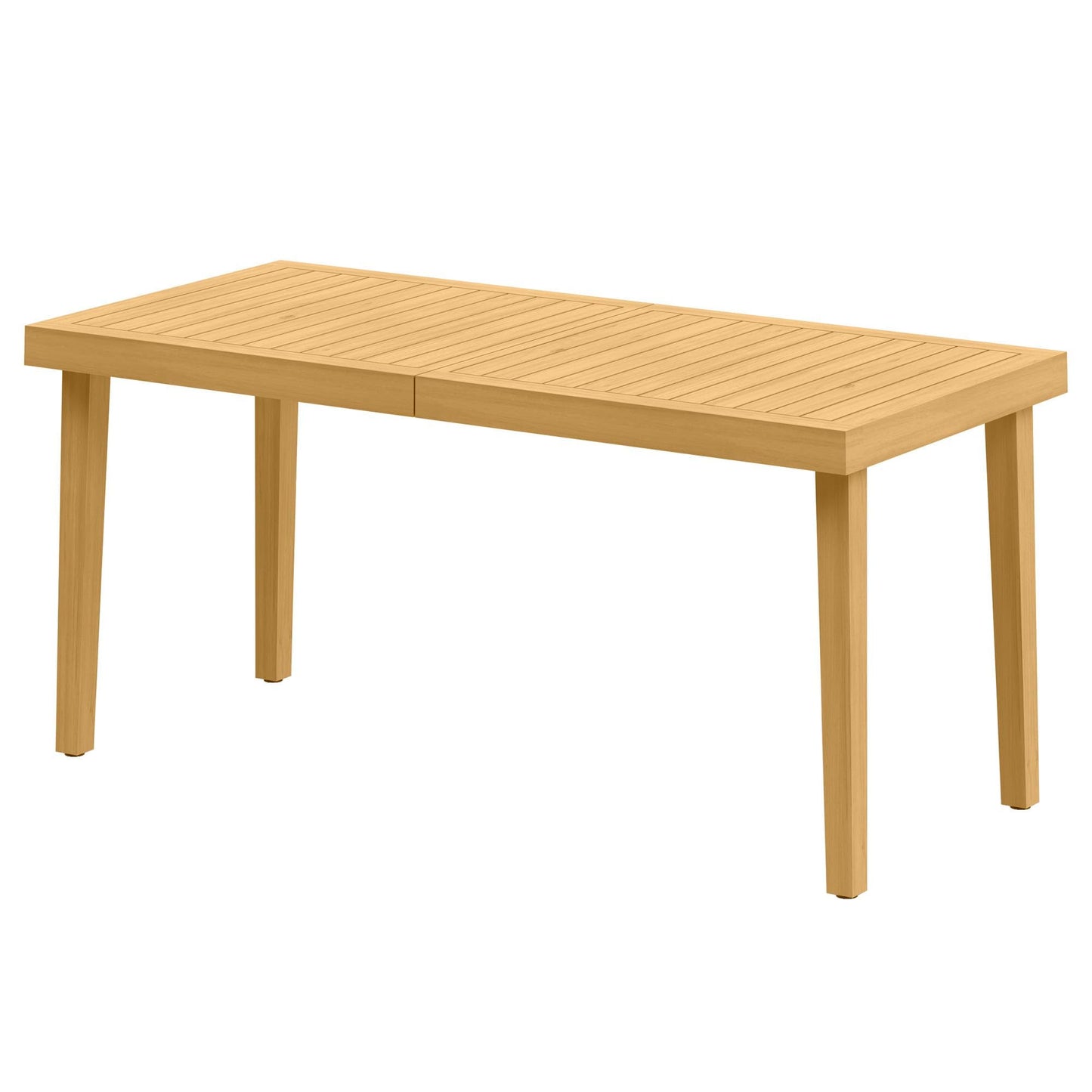 FansaFurn Patio Dining Table Acacia Wood Picnic Table for Backyard Lawn Garden Deck Indoor, Beige