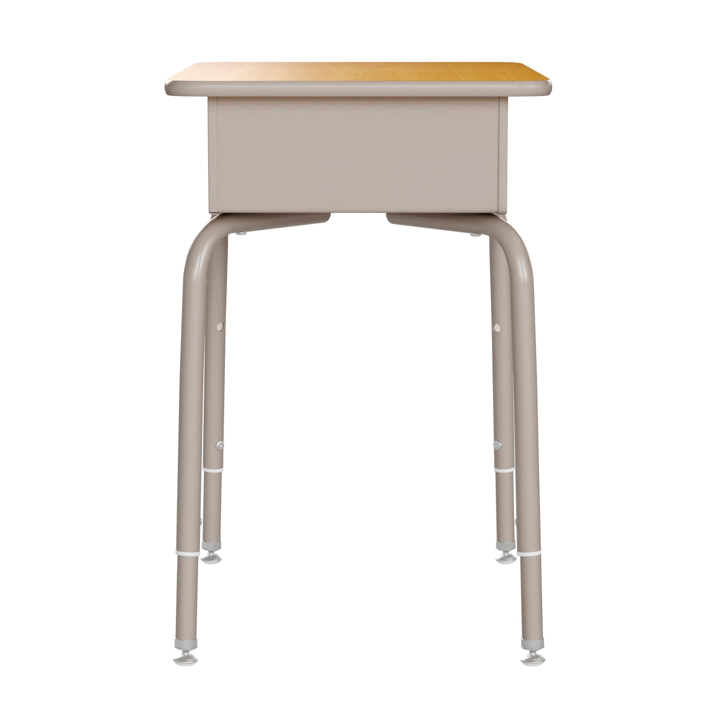 Flash Furniture Billie Student Desk - Maple Open Front School Desk - Silver Metal Frame - 24"W x 18"D Adjustable Height, Durable for School or Remote Learning