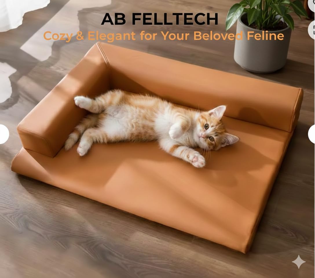 Orthopedic Dog Bed Small to Medium, Washable L-Shaped Pet Sofa with Removable Cover, Memory Foam Couch for Cats, Chihuahua, French Bulldog