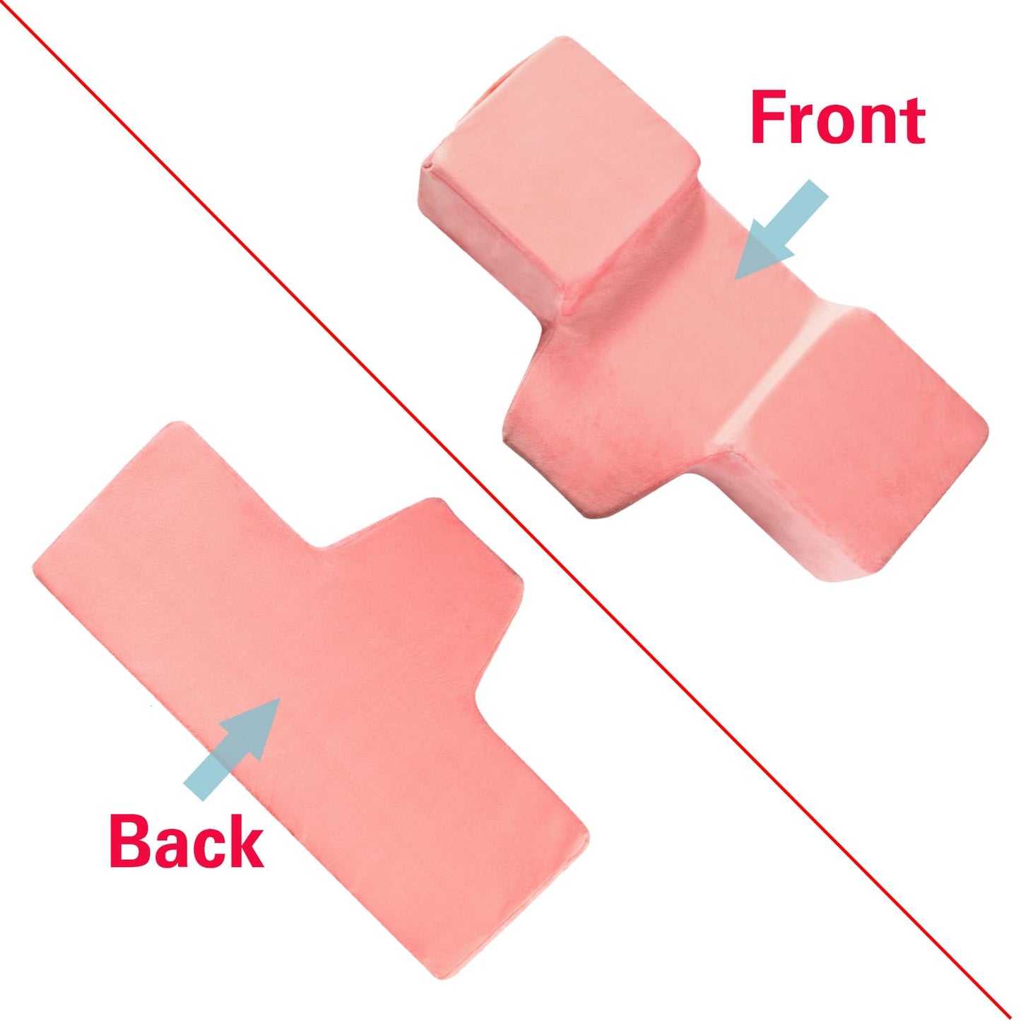 Mobaigift Beauty Salon Curved Memory Foam Bed Pillow, Lash Pillow for Eyelash Extensions Ergonomic Neck Pillow with Neck Back Head Support(Pink)
