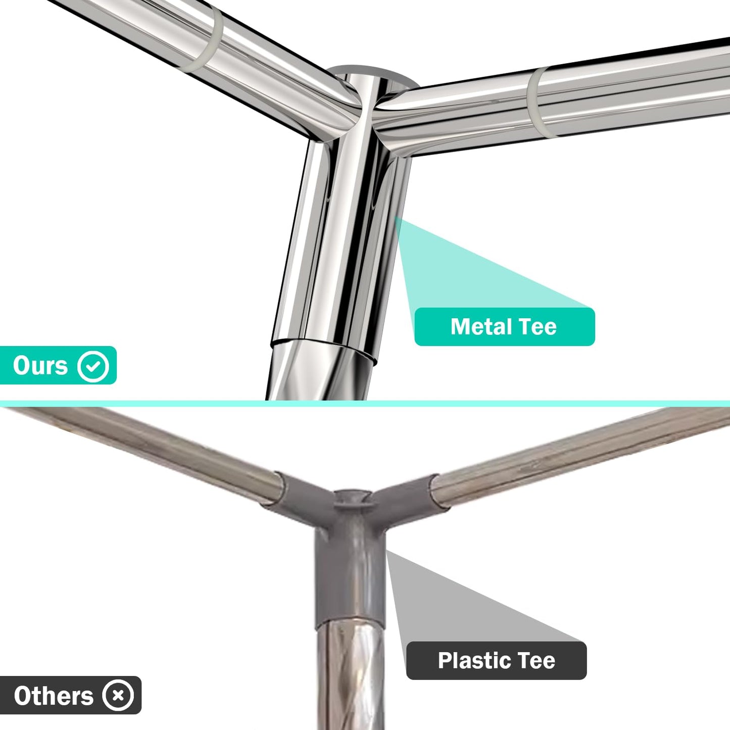 NKM Stainless Steel Adjustable Canopy Bed Frame, Suitable for Twin,Full,Queen and King Size, Thicken Bed Frame Bracket for Metal Bed or Wood Bed Mosquito Curtains Bedroom décor