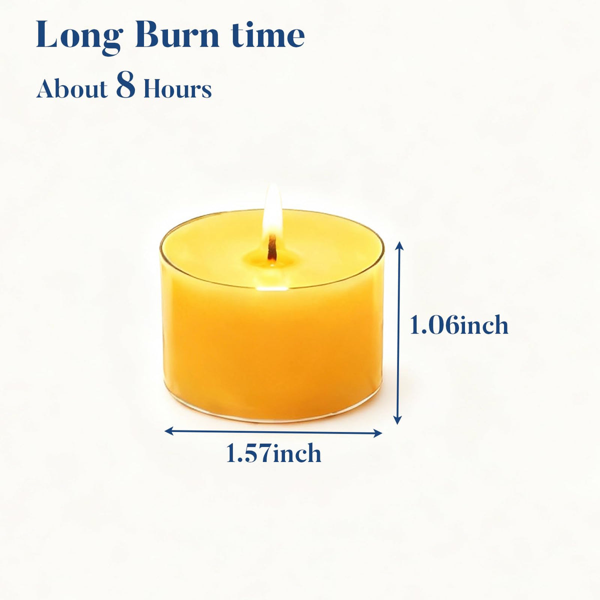 Crenovo Tea Lights Beeswax 48 Pack, 8-Hour 100% Pure Bees Wax Tealight Candles, Smokeless Unscented Votive Cup Candles for Home Spa Meditation Relaxation