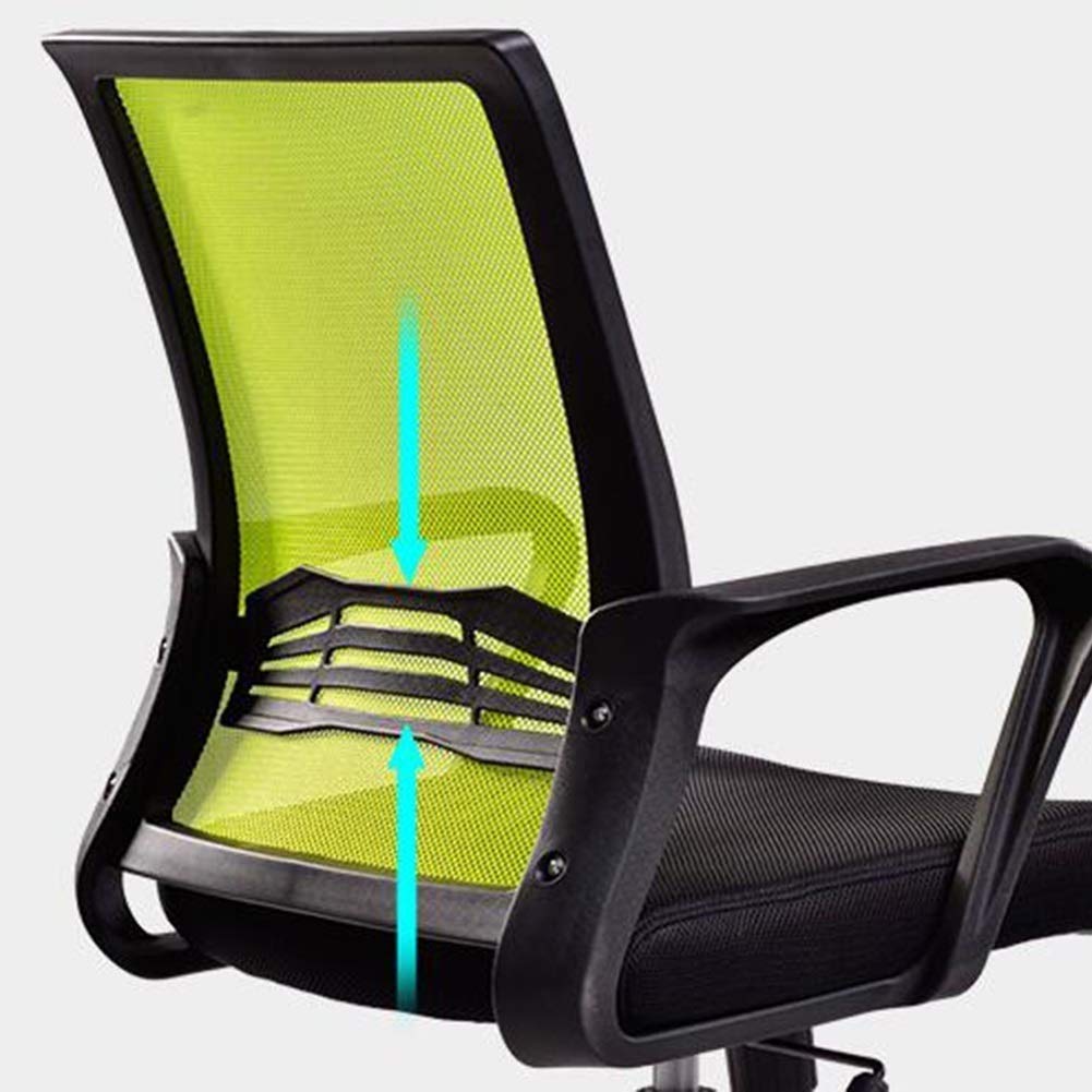 Office Mesh Desk Chair Adjustable Armrests Back Support Ergonomic Swivel Rotate Home Visitor Chair (Color : Red)