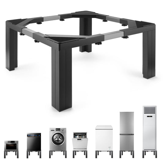 ZORVIO Stainless Steel Laundry Pedestal,11 In Tall Universal Washing Machine Pedestals,Portable Washer And Dryer Stand Adjustable 21-29 In Heavy Duty Square Pedestal Stand For Fridge Washer And Dryer
