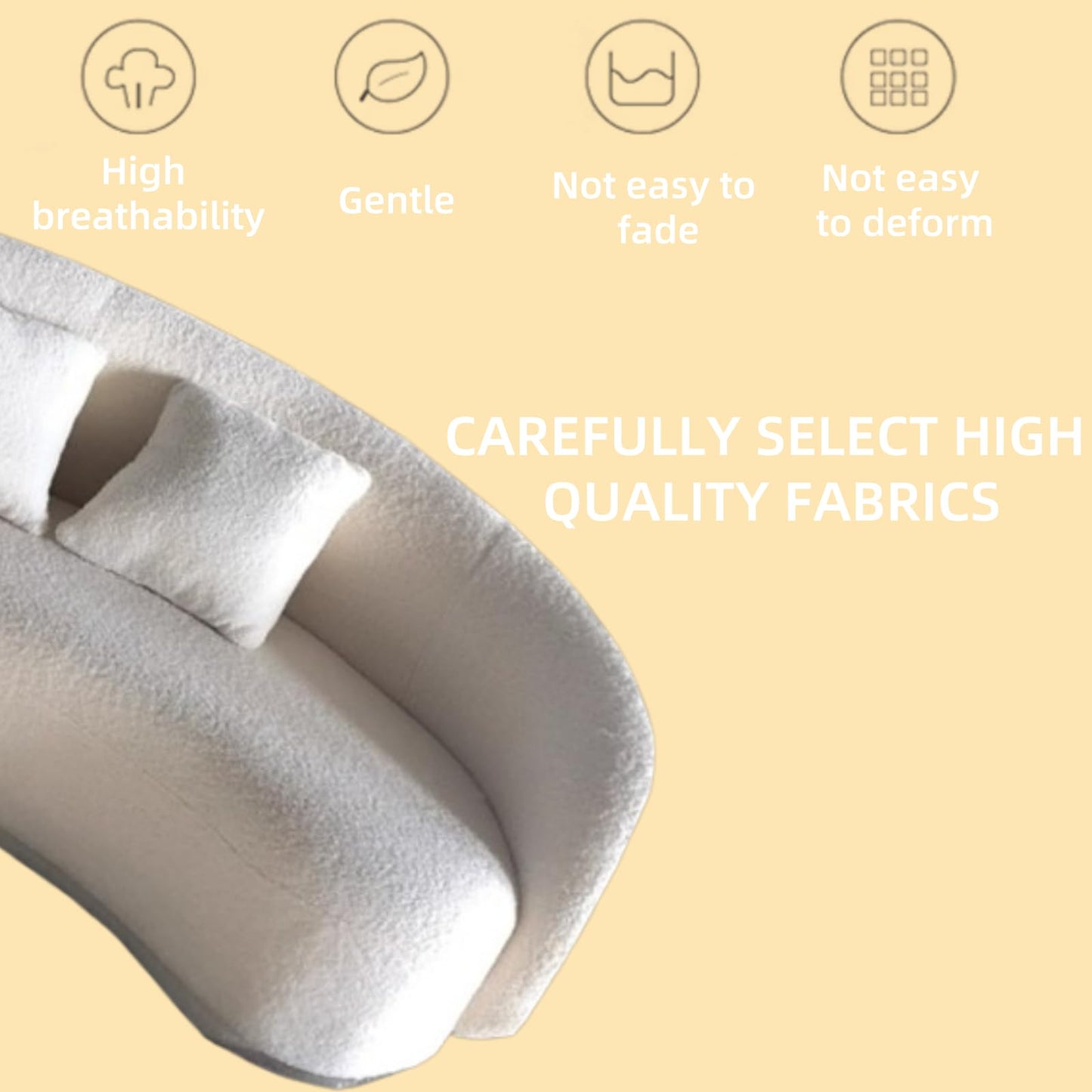 70.8IN Cream Style Living Room Sofa - Round Arc Designed Sofa Set, Modern Modular Sectional Sofa | Equipped with Slab Stone Coffee Table & 2 Compartment Sofa Chairs (Style B)