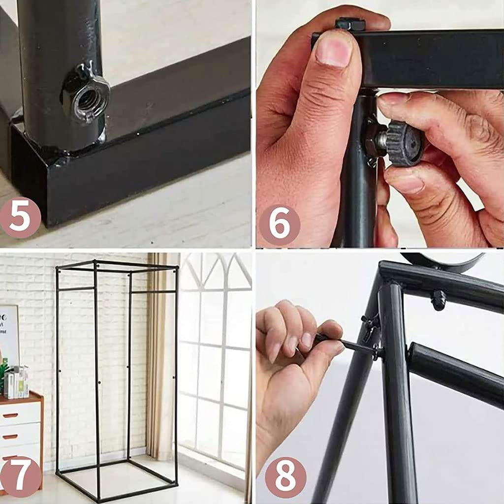 ZTIOMUK Square Fitting Room, Portable Dressing Room Frame with Curtain and Hook, Changing Room for Clothing Store, Boutiques, Office