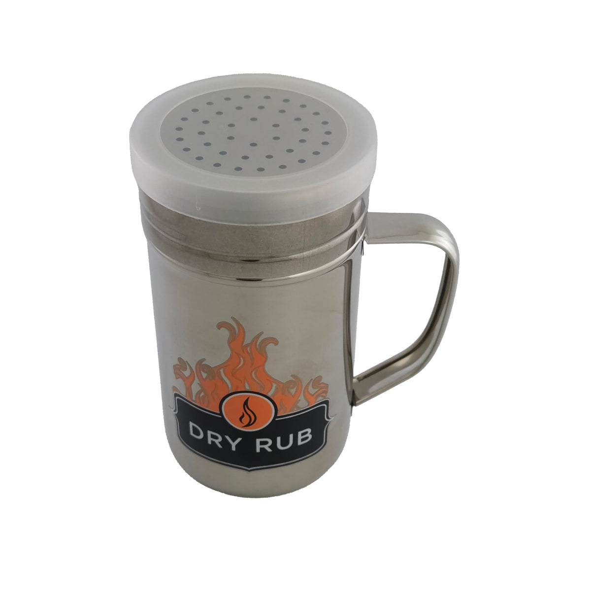 Outset Stainless Steel Dry Rub Shaker With Lid, 13oz Seasoning Dispenser