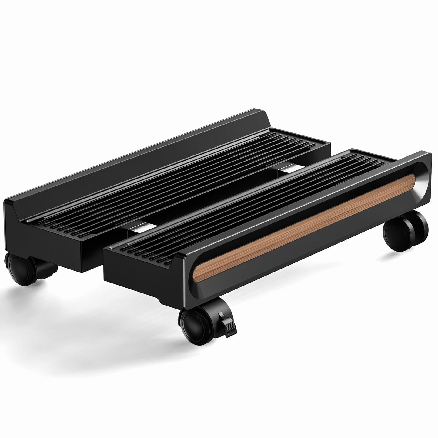 fulkun Adjustable Mobile CPU Stand,Ventilated PC stand for floor, Computer Tower Stand with Locking Caster Wheels Fits Most PC,Computer Mobile Cart Holder for Office,Gamers and Students