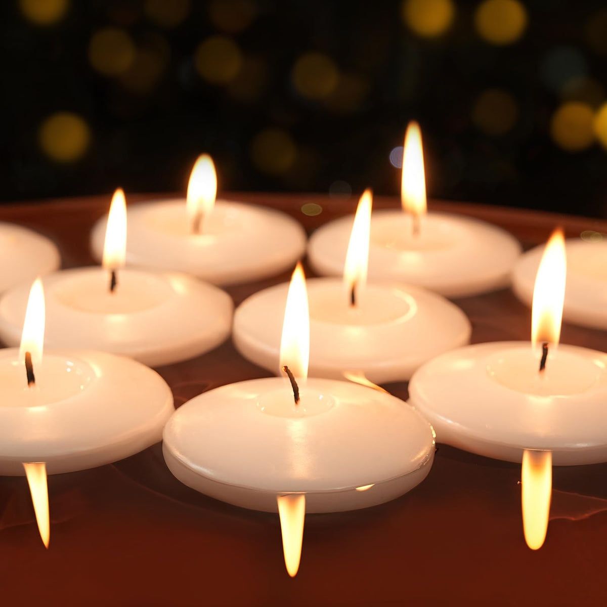 3 inch White Floating Candles 8-9 Hours Floating Candle for Centerpieces 36 Packs Unscented Floating Candles 3” Water Candles for Cylinder Vases, Pool, Wedding
