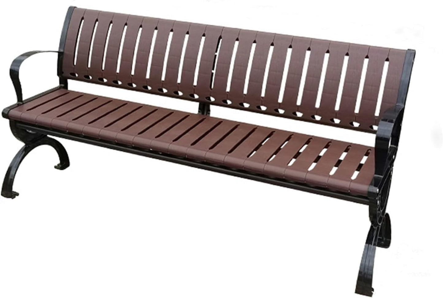 This Large Metal Patio Garden Bench - 180cm Slatted Seat Outdoor Furniture for Porch, Deck, Park, Yard, Entryway, Lawn - Stylish & Durable Seating Solution