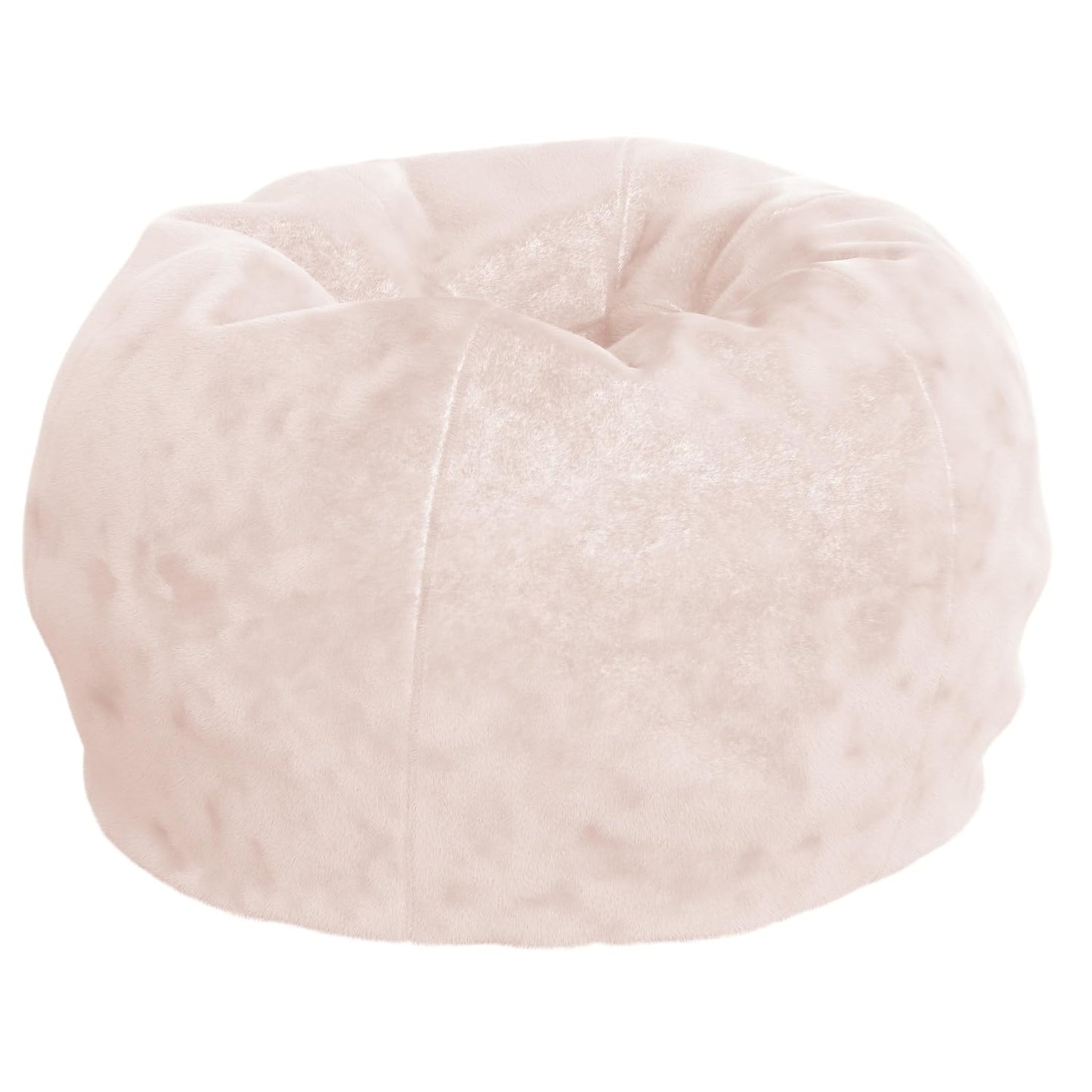 Flash Furniture Dillon Small Blush Furry Bean Bag Chair for Kids and Teens
