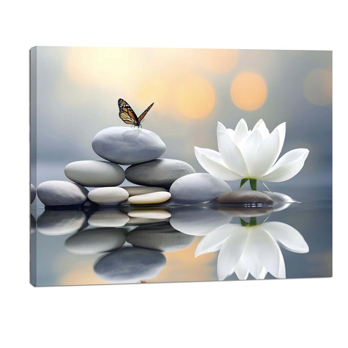 LAIART Lotus Zen Canvas Print Wall Art Modern Artwork Wall Decor