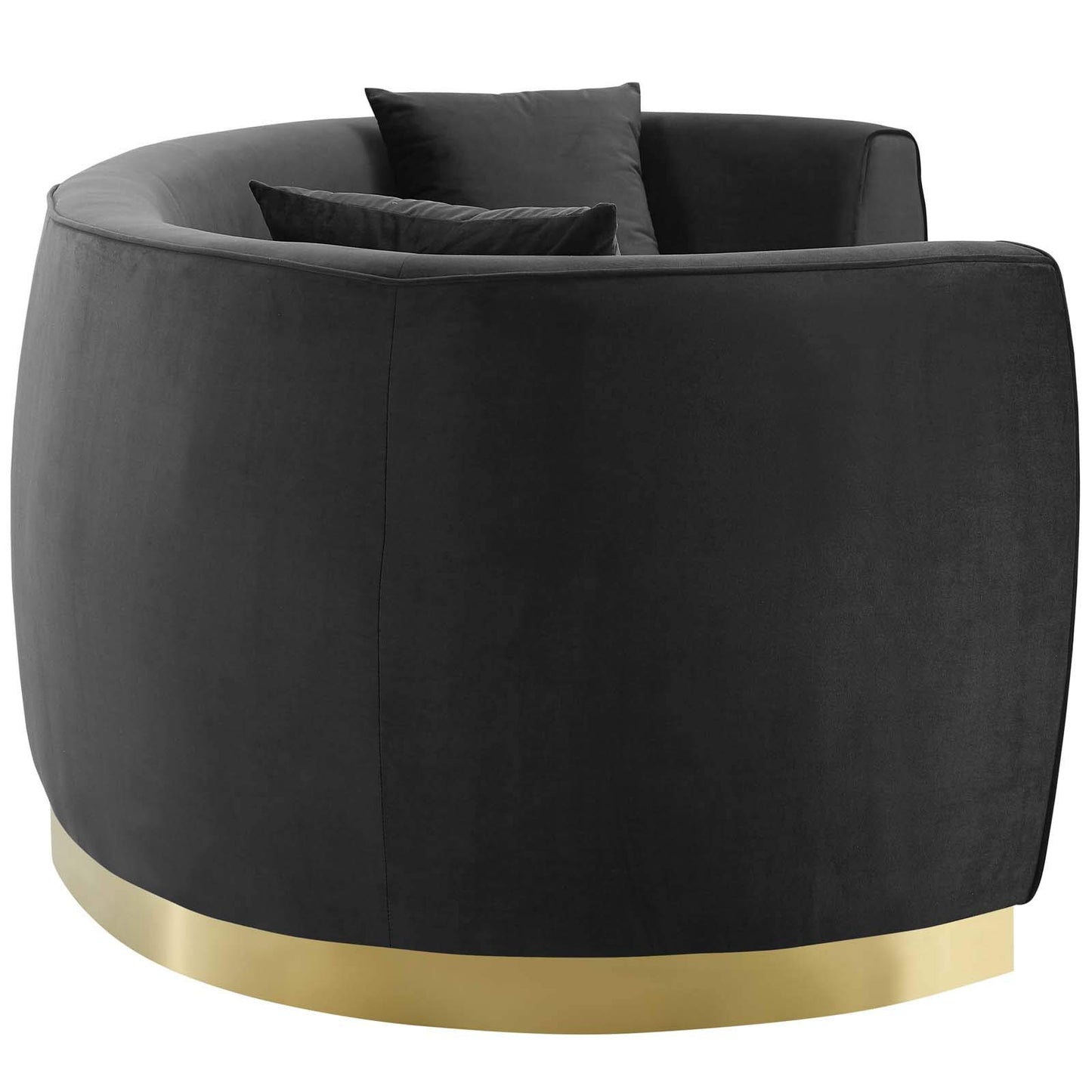 Modway EEI-3408-BLK Resolute Curved Performance Velvet Sofa, Black