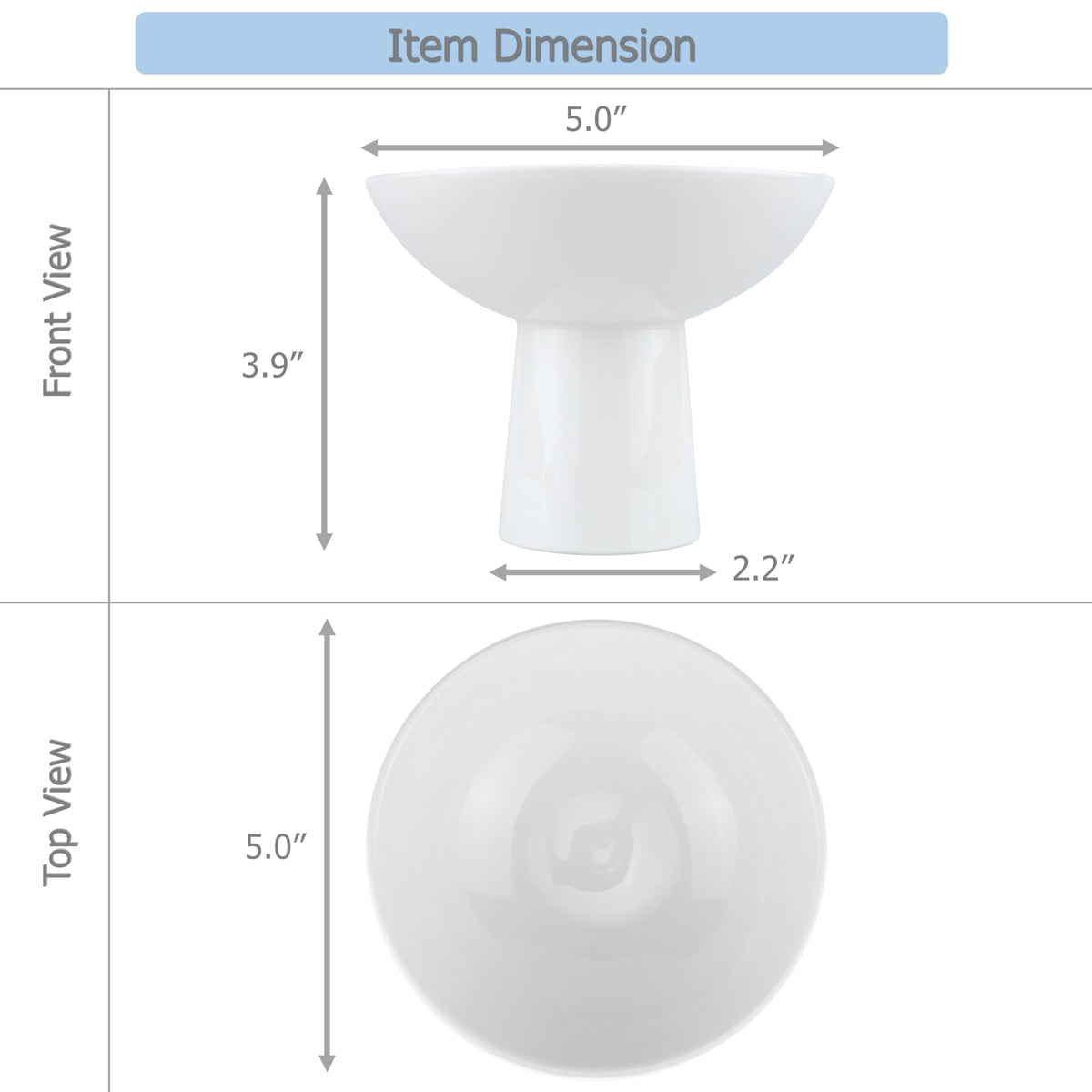 EIKS Ceramic Dessert Bowls for Serving & Displaying Ice Cream Fruit Pudding Trifle Nuts Small Snacks (High Foot)