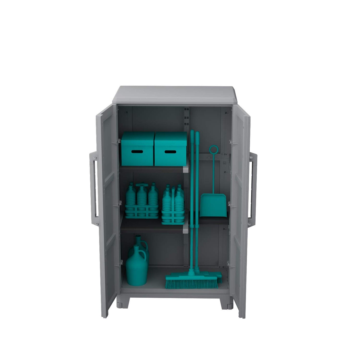 Terry 1102921, Transforming Modular 3, Cabinet with a Modern and Linear Design Suitable for Any Environment, (up to 40 kg evenly distributed), Grey, 78 x 43.6 x 143 cm