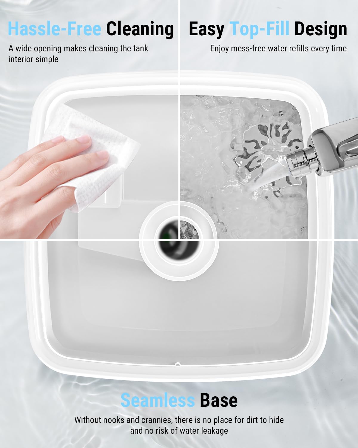 Bear Humidifiers for Bedroom, 2.5L Cool Mist Humidifiers and Oil Diffuser, Quiet Rapid humidifiers for Home Whole House, with Adjustable Mist Output and Auto Shut-off, White