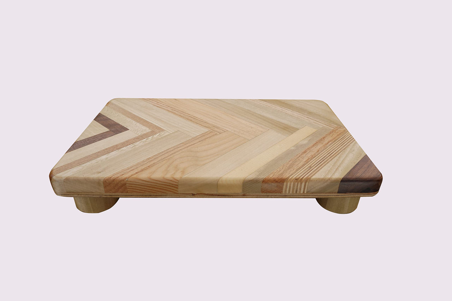 Foot Stool Poplar Wood Chevron Design 2" Tall (Made in The USA)