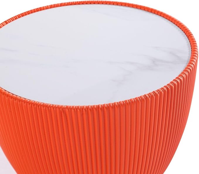 Manhattan Comfort Anderson Modern 18" Round End Table 2.0 | Ceramic Marble
