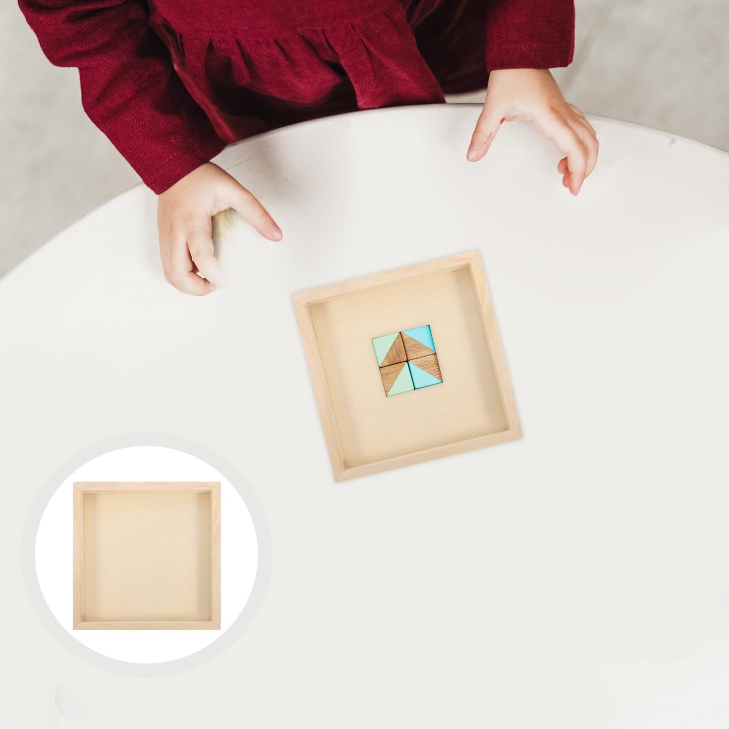 BESPORTBLE 6pcs Unfinished Wooden Serving Trays for Puzzle, Craft, Storage