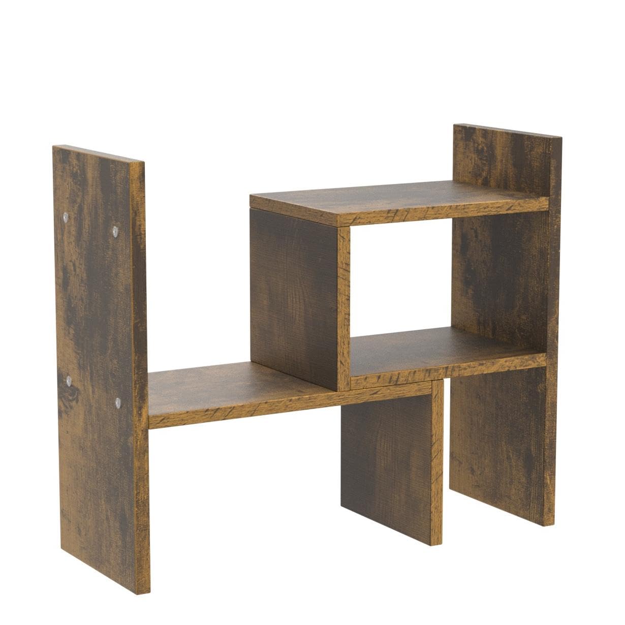 Jerry & Maggie - Desktop Organizer Office Storage Rack Adjustable Wood Display Shelf, Birthday Gifts Toy Home Decor Free Style Rotation Display True Natural Stand Shelf (Natural Wood Tone)
