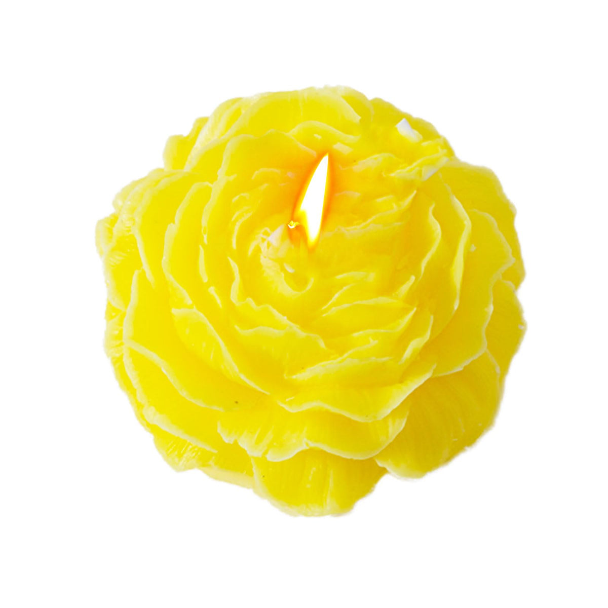 Peony Flower Shape Candles 1 Pack Soy Wax Decorative Candle for Bedroom Home Scented Candle Gift to Friends Family (Yellow)