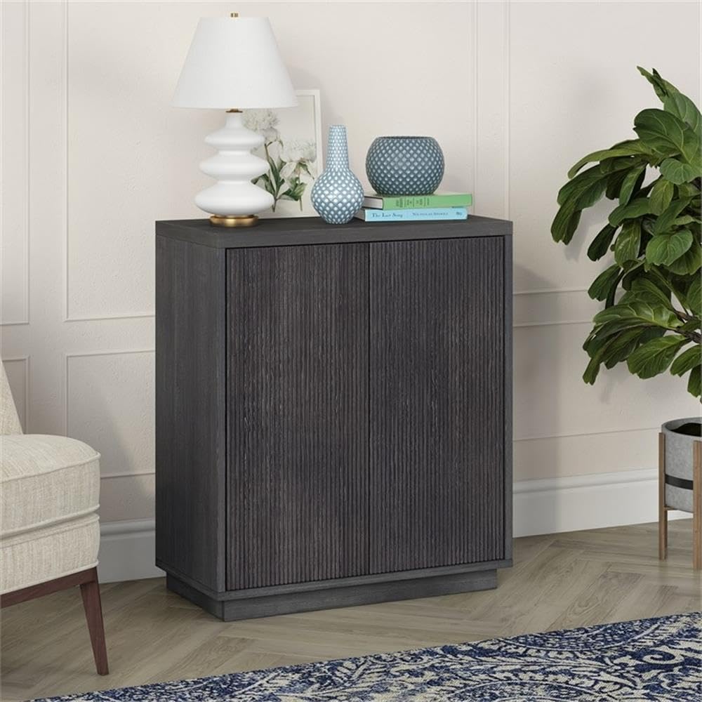 Henn&Hart 28" Wide Rectangular Accent Cabinet in Charcoal Gray, for Home, Living Room, Bedroom, Entertainment Room, Office