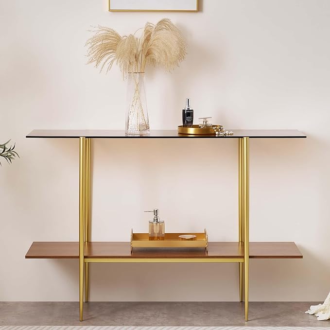 LumFurn Extra Large Glass Console Table