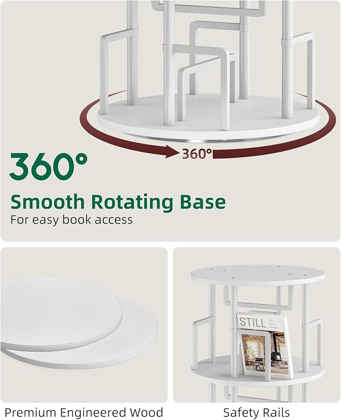 Kalrin 5 Tier Rotating Bookshelf