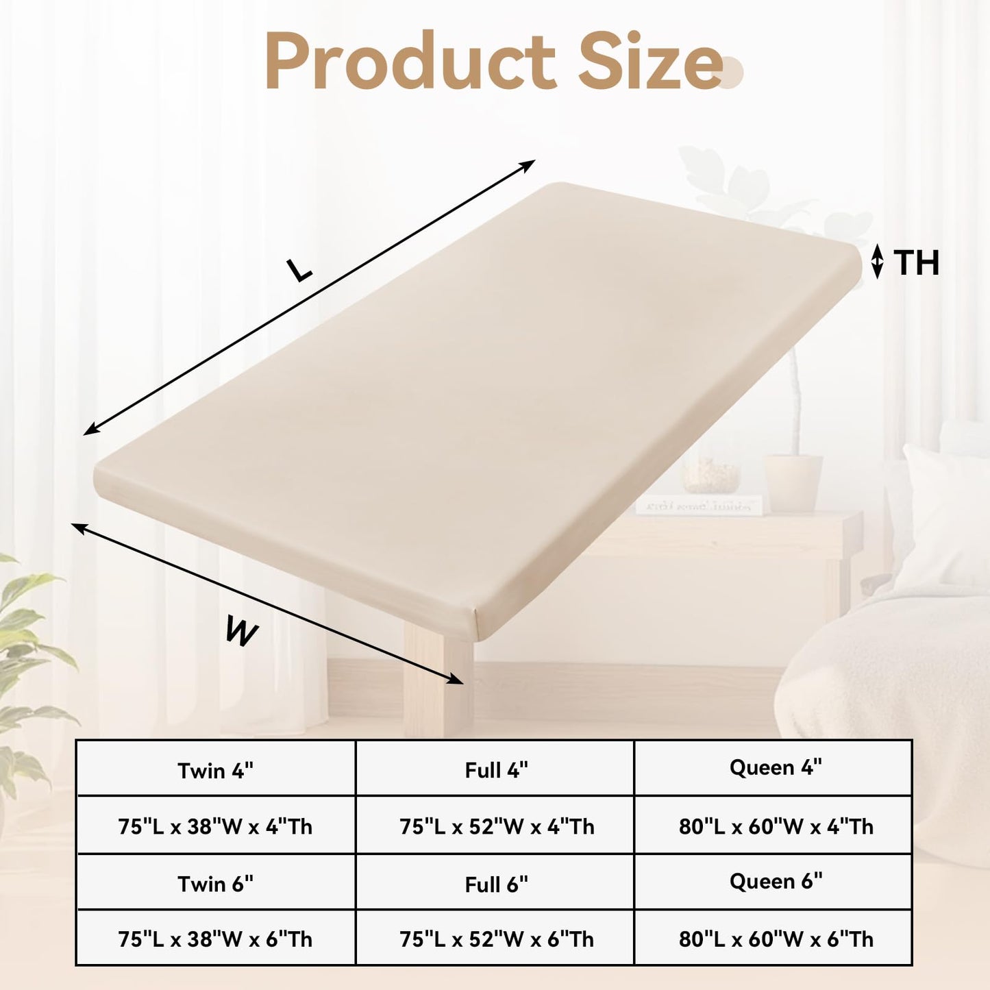 NSGZ Full Fitted Sheet Only Compatible with Trifold Mattress, Microfiber Fitted Bedsheet Fit for 6 Inch Low Profile Mattress with Full Elastic Edge for RV Bunk, Trundle Bed, Daybed, Camping (Beige)
