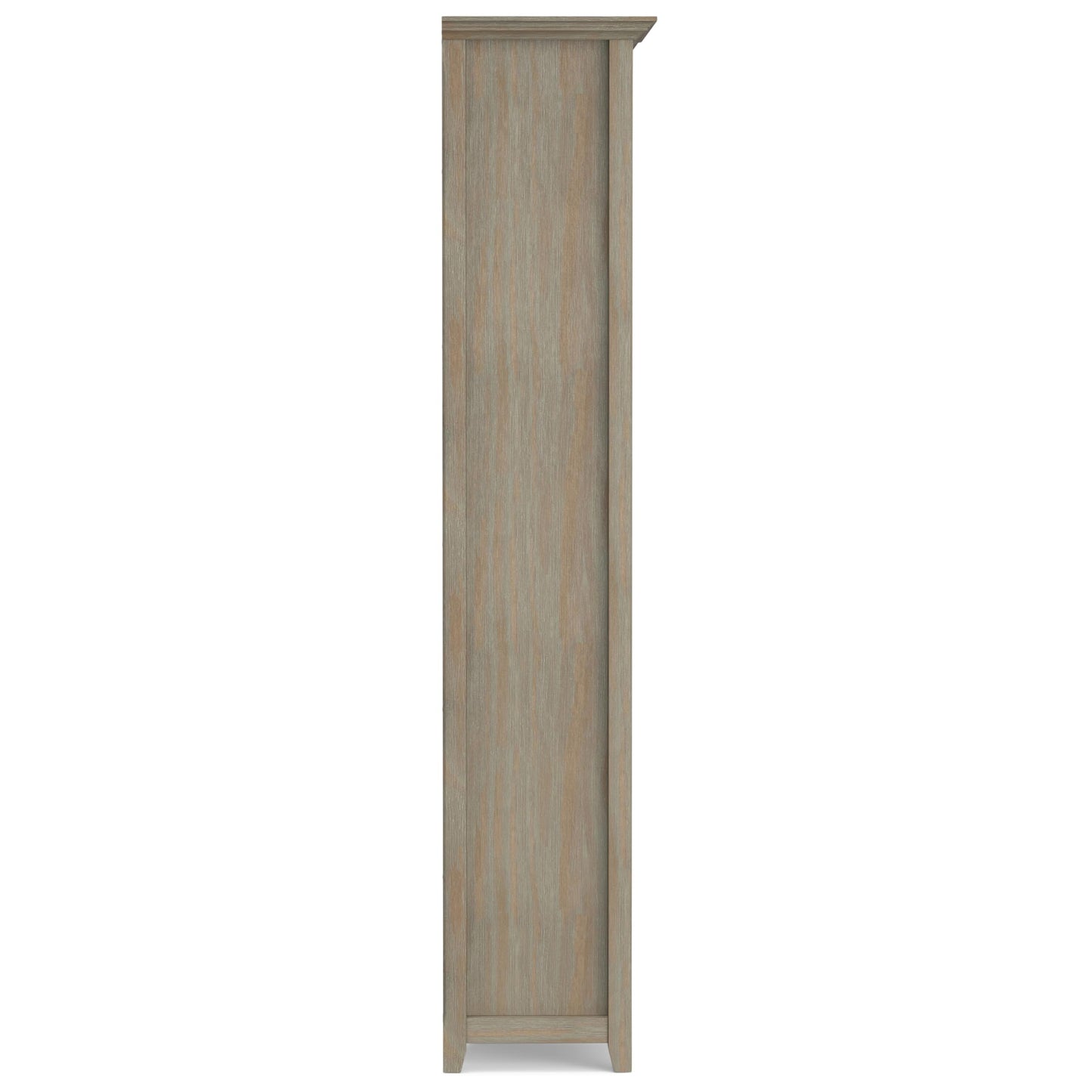 SIMPLIHOME Amherst Bookcase - 70 inch Tall 5-Shelf Solid Wood Bookshelf in Distressed Grey, Transitional Storage for Living Room, Study Room or Office with Adjustable Shelves and Tapered Legs